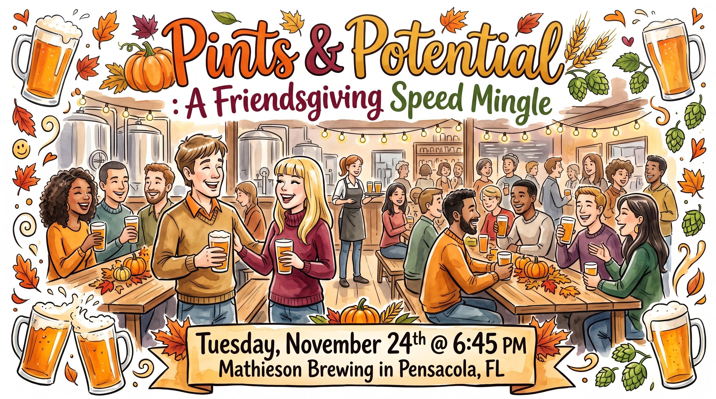 Pints & Potential: A Friendsgiving Speed Mingle | Pensacola, FL